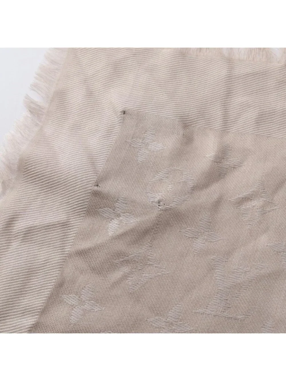 Louis Vuitton Shawl Monogram Gray Silk Scarf